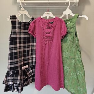 GAP Gymboree dress lot flamingo palm trees lined bow embroidered size 9/10  L